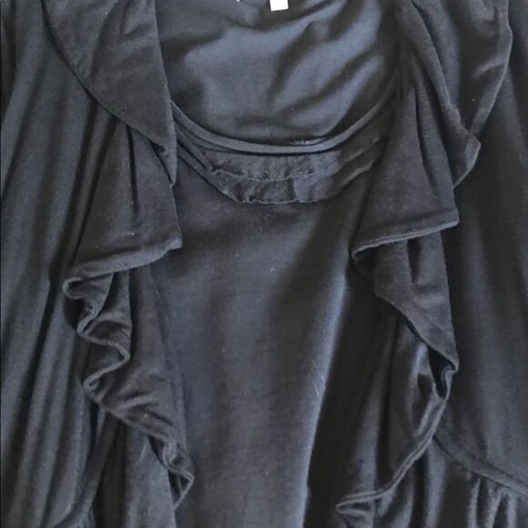 Grace Elements cardigan with ruffle accents size large + Jones ruffled tank - Picture 3 of 3